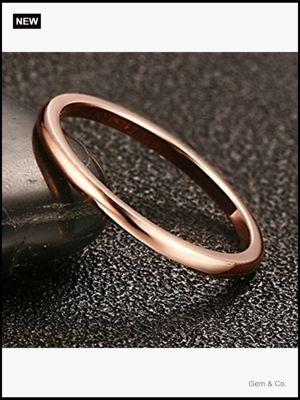 Stainless Steel Classic Stackable Wedding Band Ring Size 8
